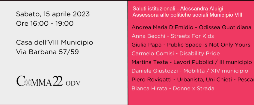 Idee per uno spazio pubblico possibile 15 aprile 2023 Casa del Municipio Roma 8°